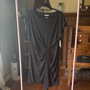 Kenneth Cole Reaction Black Dress with Gathered Detail